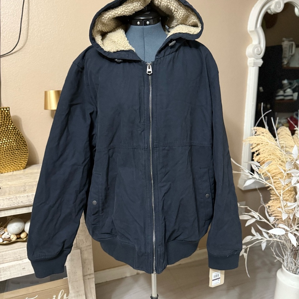 Levi's Men's Navy Hooded Puffer Jacket
